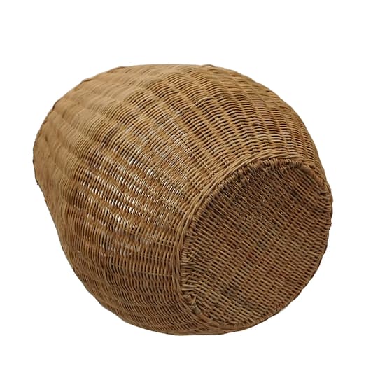 Rattan Woven Basket with Faux Leather Handle by Ashland®